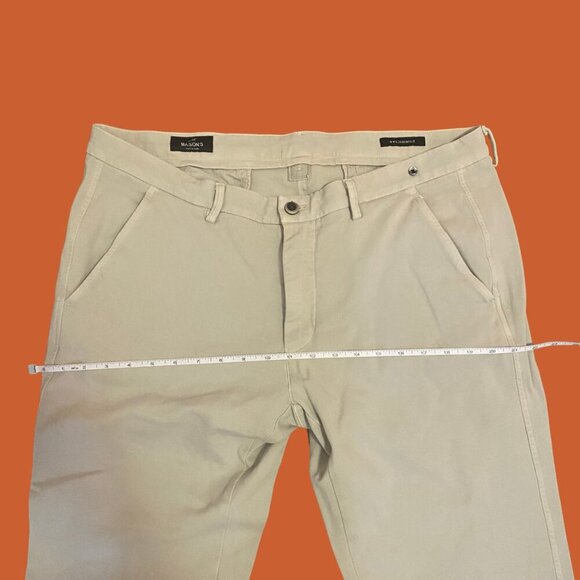 Mason’s Italy Torino Jersey Slim Fit Khaki Pants | Size 54 (XL/38W) - Picture 5 of 12